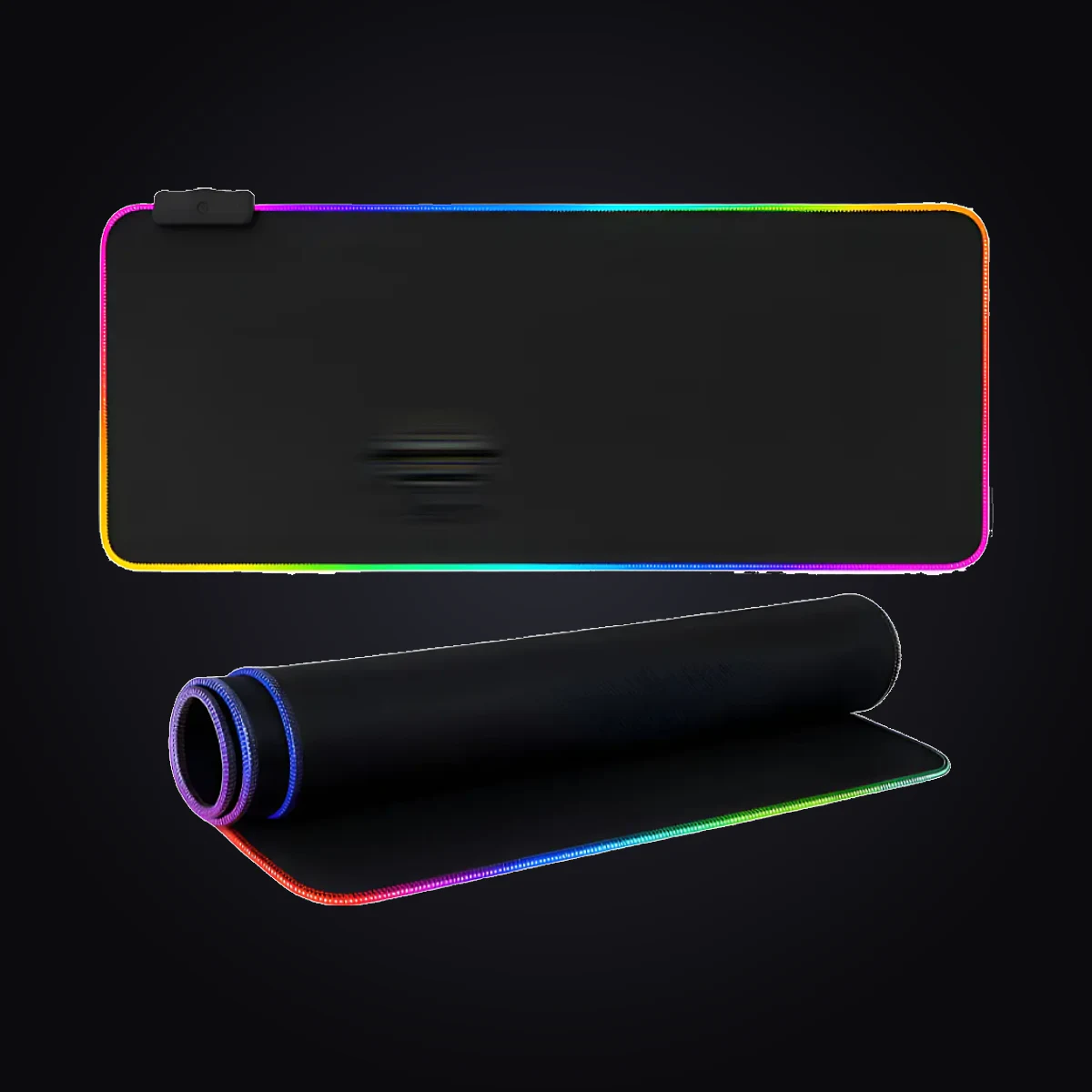 Mouse pad gamer negro con borde LED RGB