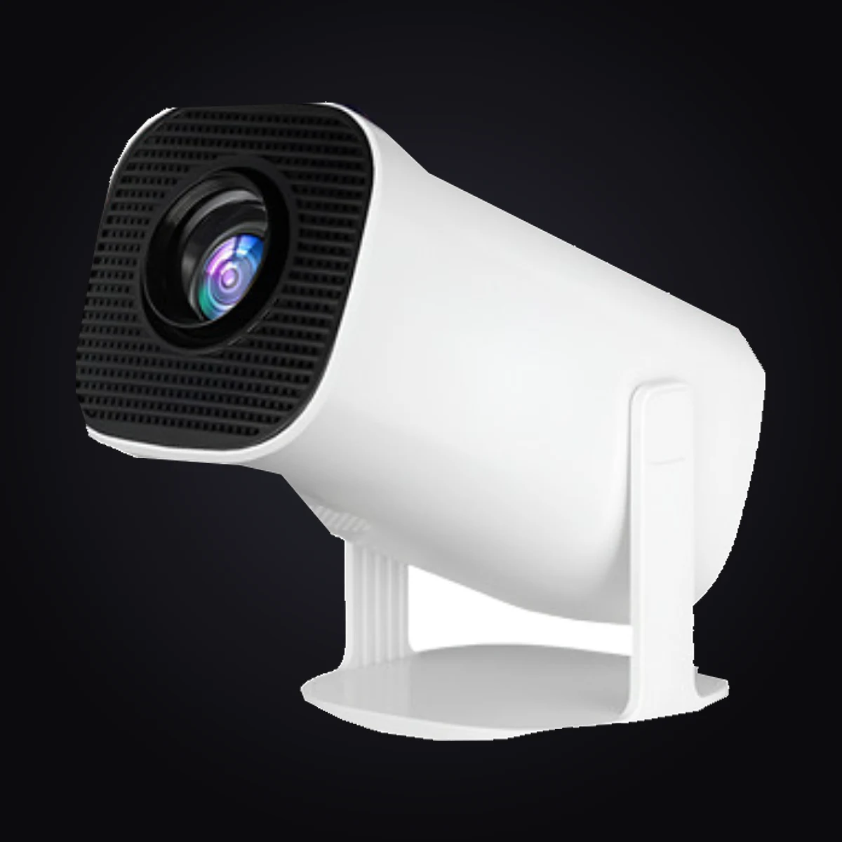 Proyector inteligente blanco portátil con soporte giratorio